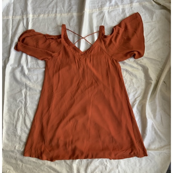 Dark orange Aline mini  dress - Picture 3 of 3